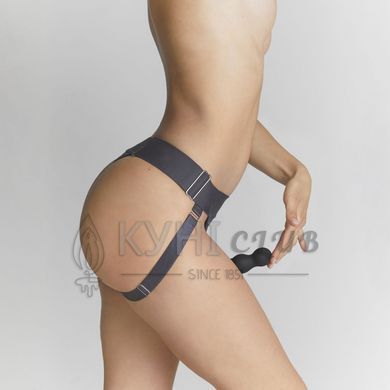 Трусики для страпона Strap-On-Me HARNAIS LINGERIE UNIQUE, One Size, сірі 107628 фото