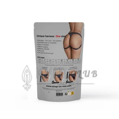 Трусики для страпона Strap-On-Me HARNAIS LINGERIE UNIQUE, One Size, сірі 107628 фото