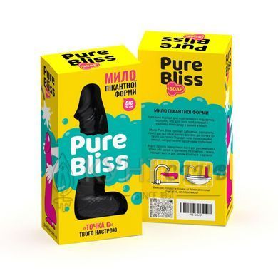 Мило у формі пеніса Pure Bliss BIG Black, крафтове мило-член, натуральне 104434 фото