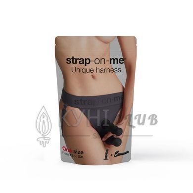 Трусики для страпона Strap-On-Me HARNAIS LINGERIE UNIQUE, One Size, сірі 107628 фото