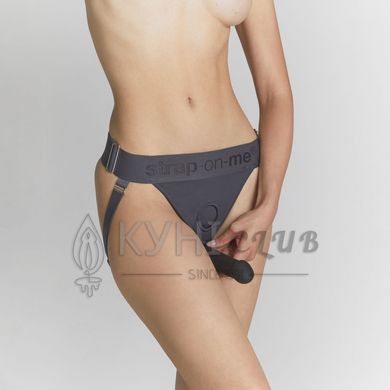Трусики для страпона Strap-On-Me HARNAIS LINGERIE UNIQUE, One Size, сірі 107628 фото