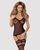 Бодістокінг Obsessive Bodystocking F214 black S/M/L, імітація корсета та панчіх на підв&rsquo;язках 105208 фото