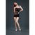 Мини-платье на одно плечо Moonlight Model 12 Black, вертикальная бахрома 104323 фото
