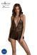 Боді Passion LEAFA BODY black, XXL/XXXL на зав'язках, м'яка чашка, низ у вигляді шортиків 108524 фото 1