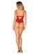 Боді з доступом Obsessive Ingridia crotchless teddy M/L, червоне, відкриті груди 107047 фото 7