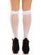 Гольфи ажурні Leg Avenue Sweetheart Ruffle Cuff Knee Highs, білі, малюнок-сердечка 110081 фото 4
