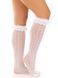 Гольфи ажурні Leg Avenue Sweetheart Ruffle Cuff Knee Highs, білі, малюнок-сердечка 110081 фото 1