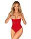 Боді з доступом Obsessive Ingridia crotchless teddy M/L, червоне, відкриті груди 107047 фото 1