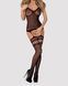 Бодістокінг Obsessive Bodystocking F214 black S/M/L, імітація корсета та панчіх на підв&rsquo;язках 105208 фото 4