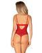 Боді з доступом Obsessive Ingridia crotchless teddy M/L, червоне, відкриті груди 107047 фото 2
