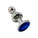 Металева анальна пробка Wooomy Lollypop Double Ball Metal Plug Blue L діаметр 3,5 см, довжина 10,5см 105403 фото 1