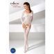 Бодістокінг Passion BS055 white, комбінезон, імітація панчіх і пояса, довгий рукав, закрите плече 109436 фото 2