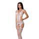 Бодістокінг Passion BS066 One Size, White, комбінезон, імітація панчіх і пояса з гартерами 100768 фото 1
