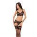 Комплект белья VELIA SET black XXL/XXXL - Passion Exclusive: полупрозрачный лиф, трусики-пояс 108842 фото 1
