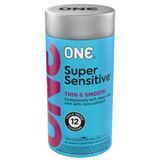 Презервативы ONE Super Sensitive, 12 шт, гладкие, с дополнительной смазкой, упаковка-тубус 109841 фото