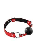 Кляп Fetish Tentation Premium Leather gag with silicone ball Red 110180 фото