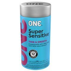 Презервативы ONE Super Sensitive, 12 шт, гладкие, с дополнительной смазкой, упаковка-тубус 109841 фото