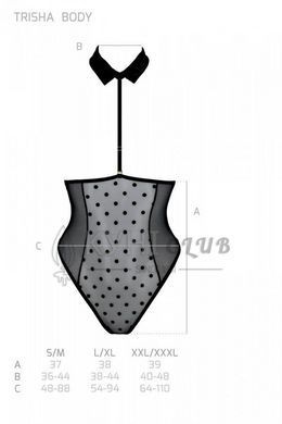 Еротичне боді Passion TRISHA BODY, XXL/XXXL, black, з відкритими чашками 107750 фото