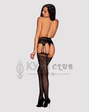 Сітчасті панчохи-стокінги під леопард Obsessive Garter stockings S817 S/M/L, імітація гартерів, з до 105259 фото