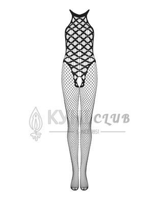 Сітчастий бодістокінг з імітацією боді Obsessive Bodystocking G332 S/M/L, black, з доступом 105675 фото
