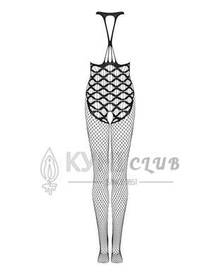 Сітчастий бодістокінг з імітацією боді Obsessive Bodystocking G332 S/M/L, black, з доступом 105675 фото