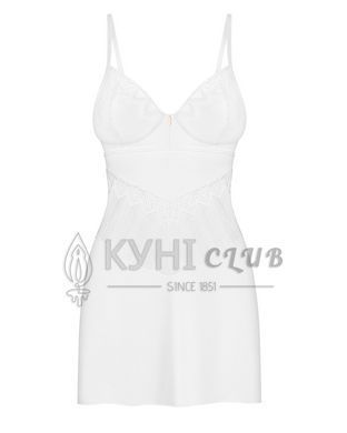 Пеньюар Obsessive Alissium chemise & thong, M/L, мереживний ліф, стрінги в комплекті 109662 фото