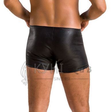 Чоловічі шкіряні боксери з блискавками Passion 049 SHORT MATT XXL/XXXL Black 105597 фото