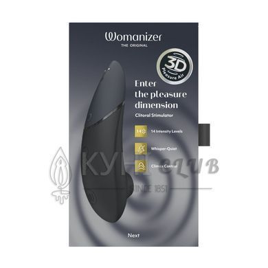 Вакуумный клиторальный стимулятор Womanizer Next Black, 3D Pleasure Air, 14 уровней интенсивности 109583 фото