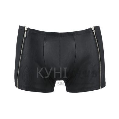 Чоловічі шкіряні боксери з блискавками Passion 049 SHORT MATT XXL/XXXL Black 105597 фото
