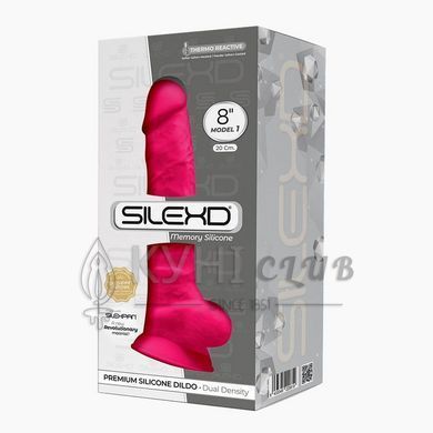 Фалоімітатор SilexD Vetus Pink (MODEL 1 size 8in), двошаровий, силікон + Silexpan, діаметр 4,2см 102364 фото