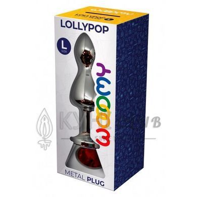 Металлическая анальная пробка Wooomy Lollypop Double Ball Metal Plug Red L диаметр 3,5, длина 10,5 с 105404 фото