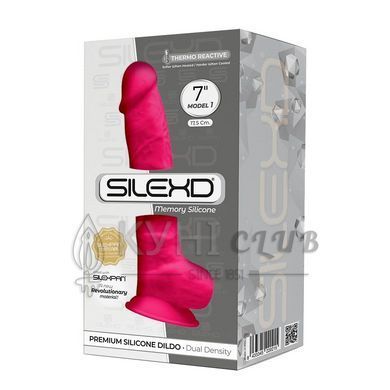 Фалоімітатор SilexD Johnny Pink (MODEL 1 size 7in), двошаровий, силікон+Silexpan, діаметр 3,8см 101675 фото