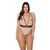 Боді Passion VIENA BODY 6XL/7XL, beige, контрастне, бантики, вставка-сітка, відкриті сідниці 105033 фото