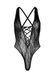 Кружевное боди Leg Avenue Floral lace thong teddy Black, шнуровка на груди, one size 105876 фото 4