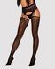 Сітчасті панчохи-стокінги під леопард Obsessive Garter stockings S817 S/M/L, імітація гартерів, з до 105259 фото 1