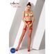 Эротические колготки-бодистокинг Passion S011 red, имитация чулок в крупную сетку и пояса 100786 фото 2