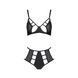 Комплект белья Passion TASMINA SET XXL/XXXL black, лиф, высокие трусики с корсетом сзади 106362 фото 3