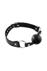 Кляп Fetish Tentation Premium Leather gag with silicone ball Black 110181 фото