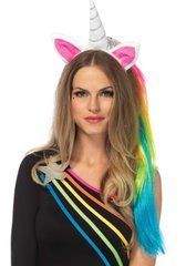 Обруч рог единорога Leg Avenue Magical Unicorn Headband, с радужной гривой 105927 фото