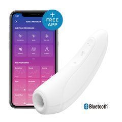 Вакуумний кліторальний стимулятор Satisfyer Curvy 1+ White з керуванням через інтернет 108731 фото
