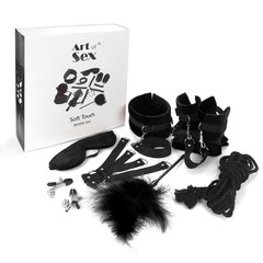 Набор БДСМ Art of Sex - Soft Touch BDSM Set, 9 предметов, Черный 104572 фото