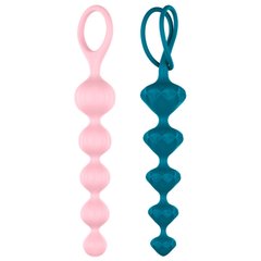 Набір анальних бус Satisfyer Beads Colored, силікон , макс. діаметр 3,3 см і 3,5 см 108820 фото