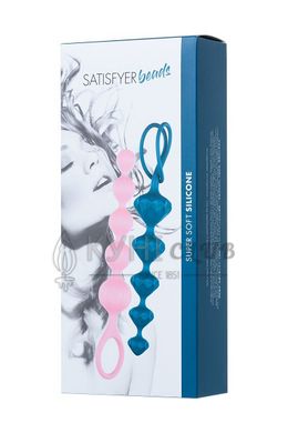 Набір анальних бус Satisfyer Beads Colored, силікон , макс. діаметр 3,3 см і 3,5 см 108820 фото