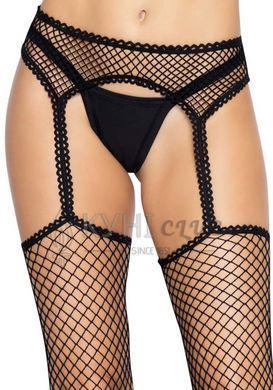 Панчохи-сітка Leg Avenue Net stockings with garter belt One size Black, пояс, підв&rsquo;язки 106565 фото