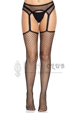 Панчохи-сітка Leg Avenue Net stockings with garter belt One size Black, пояс, підв&rsquo;язки 106565 фото