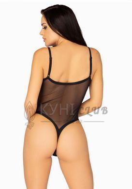 Еротичне боді Leg Avenue Cami bodysuit with thong Black XL, на бретелях 107185 фото