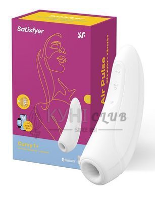 Вакуумный клиторальный стимулятор Satisfyer Curvy 1+ White с управлением через интернет 108731 фото