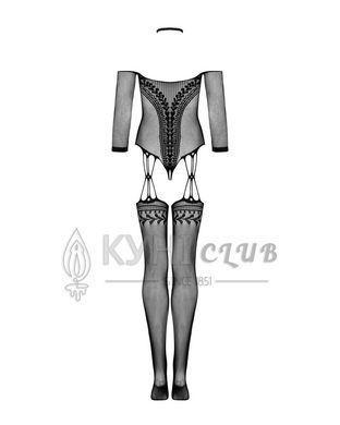 Нейлоновий бодістокінг з імітацією панчіх Obsessive Bodystocking G333 S/M/L, black, з доступом 105676 фото