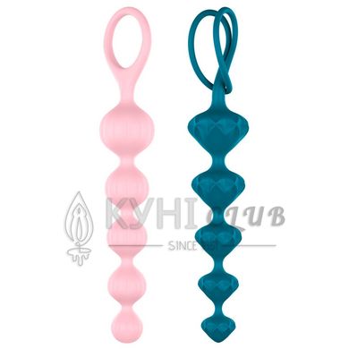 Набір анальних бус Satisfyer Beads Colored, силікон , макс. діаметр 3,3 см і 3,5 см 108820 фото