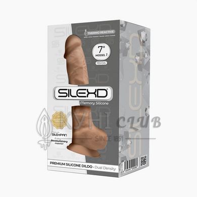 Фалоімітатор SilexD Johnny Caramel (MODEL 1 size 7in), двошаровий, силікон+Silexpan, діаметр 3,8см 106937 фото